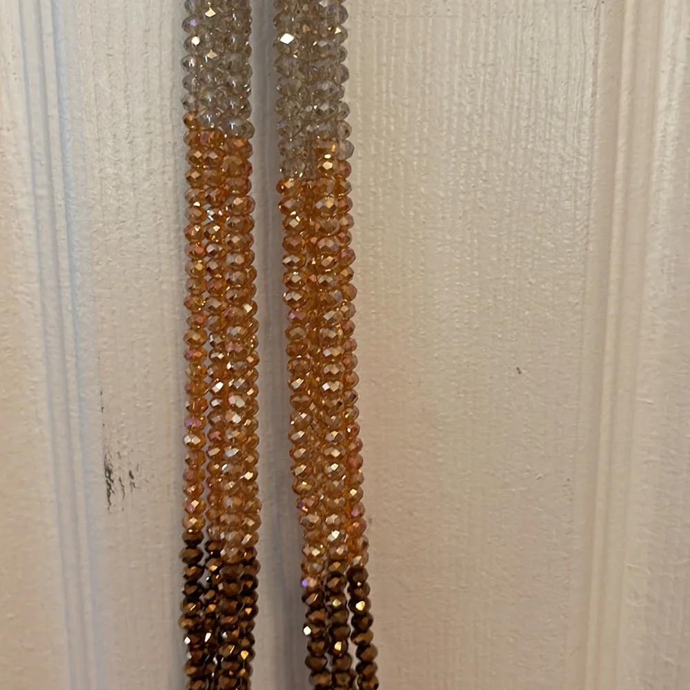 Brown/Bronze Crystal Combination Necklace - Picture 1 of 6